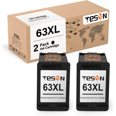 TESEN 63XL Remanufactured 63XL Ink Cartridge Replacement 2 Black